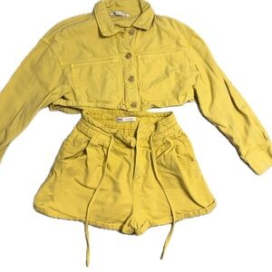 Zara Yellow Shorts Set